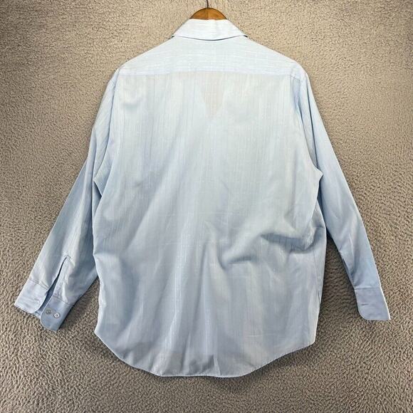 Vintage Montgomery Ward Shirt Men's 16 Large BLue Striped Rockabilly Disco 70s - Picture 13 of 16